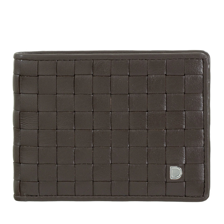 DUDU Portefeuille pour Homme en Cuir véritable tissé, Porte-Cartes de crédit et Billets de Banque, Portefeuille Compact et Fin, Portefeuille en Cuir élégant à Deux Volets