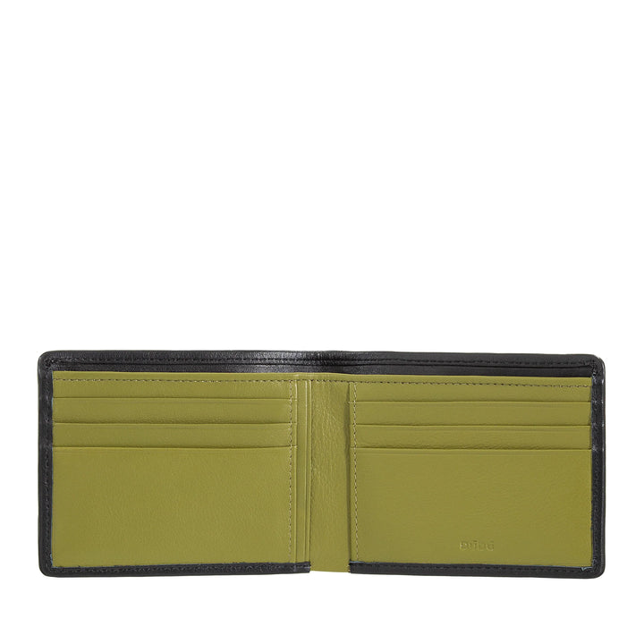 DUDU Portefeuille pour Homme en Cuir véritable tissé, Porte-Cartes de crédit et Billets de Banque, Portefeuille Compact et Fin, Portefeuille en Cuir élégant à Deux Volets