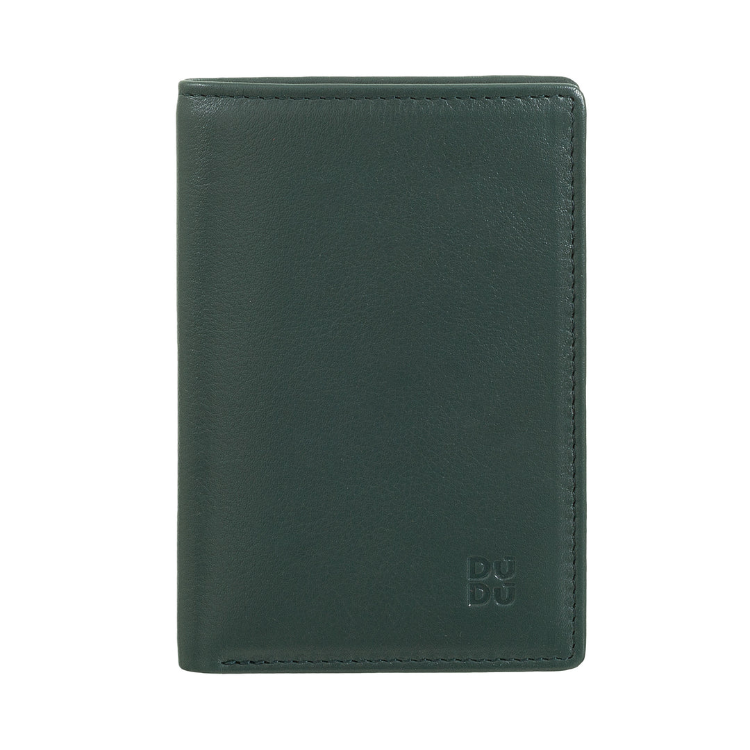 DUDU Portefeuille Homme en Cuir Petit, Portefeuille Homme Slim Compact avec Porte Cartes de Crédit, Porte Billets Cash, Zip Porte-monnaie, avec Protection RFID