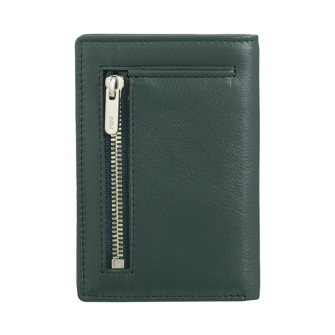 DUDU Portefeuille Homme en Cuir Petit, Portefeuille Homme Slim Compact avec Porte Cartes de Crédit, Porte Billets Cash, Zip Porte-monnaie, avec Protection RFID