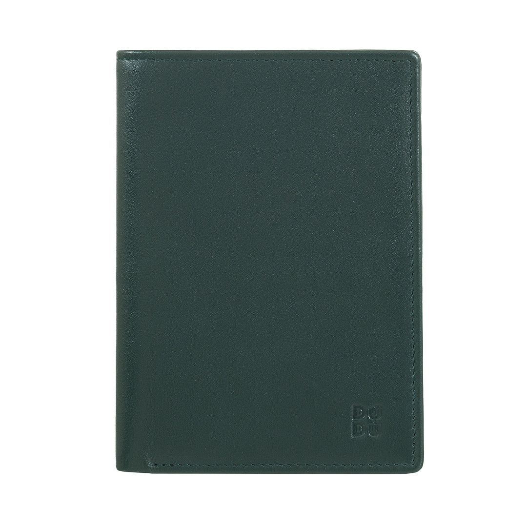 DUDU Portefeuille Slim pour Homme en Cuir Véritable, Petit et Fin, Porte-Monnaie et Cartes de Crédit, Porte-Cartes Compact avec Fermeture Éclair Interne, Design Minimal