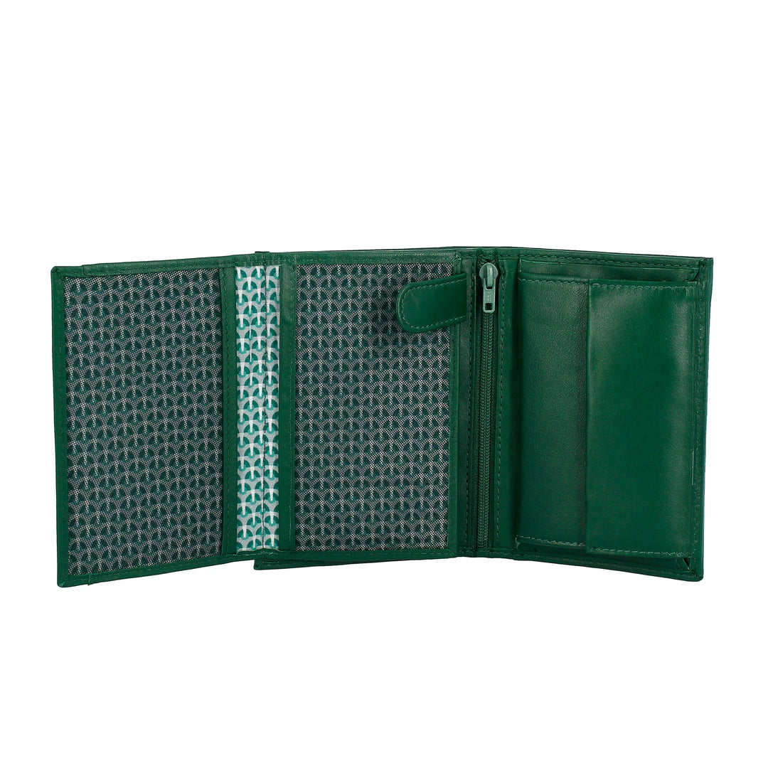 Cartera vertical para hombre Nuvola Pelle en piel de napa con monedero y tarjetero