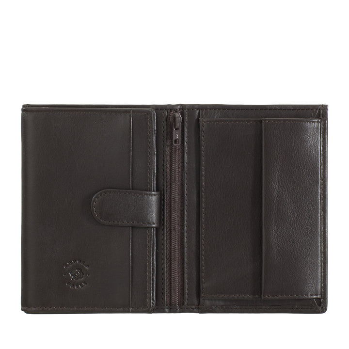 NuVola Leather Vertical Men's Wallet in Nappa Leather Leather met houder en creditcardhouder