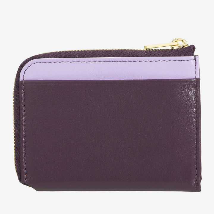 DUDU Cartera pequeña para hombre con cremallera, cartera RFID de piel colorida, tarjetero, diseño de bolsillo compacto