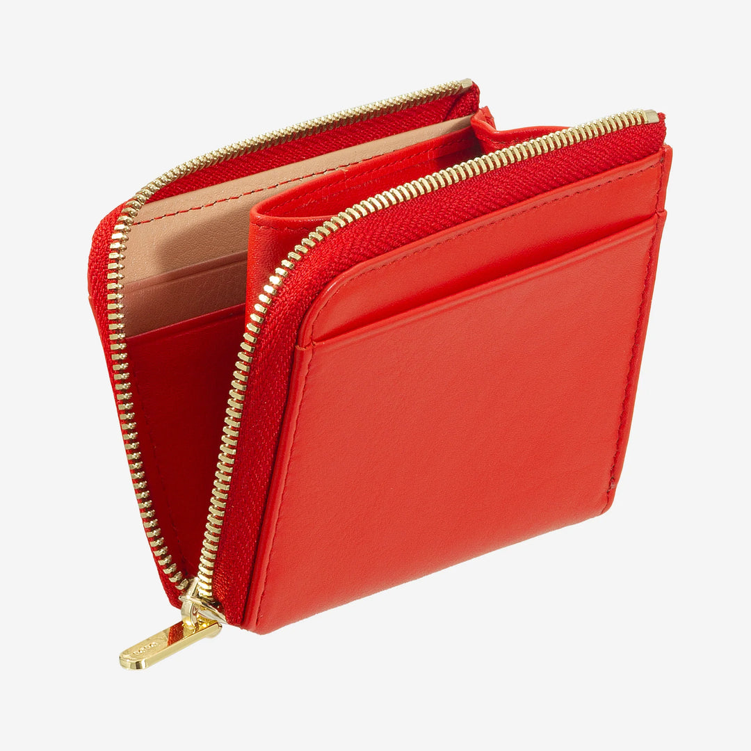 DUDU Cartera pequeña para hombre con cremallera, cartera RFID de piel colorida, tarjetero, diseño de bolsillo compacto