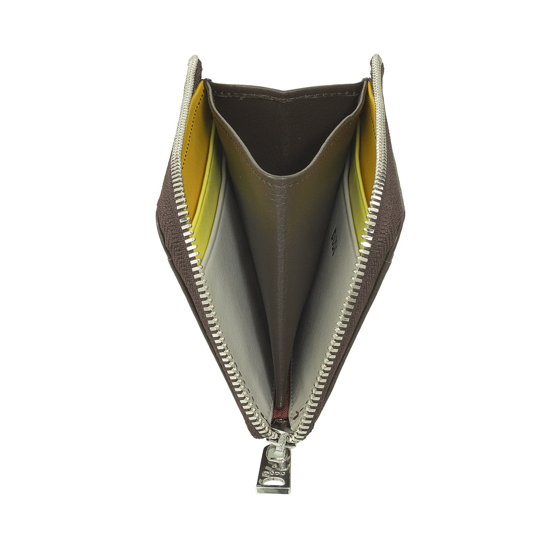 DUDU Cartera pequeña para hombre con cremallera, cartera RFID de piel colorida, tarjetero, diseño de bolsillo compacto