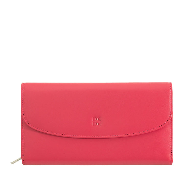 DUDU Cartera Grande de Mujer en Piel Auténtica, Blindada RFID, Carteras con Monedero con Cremallera, Múltiples Compartimentos