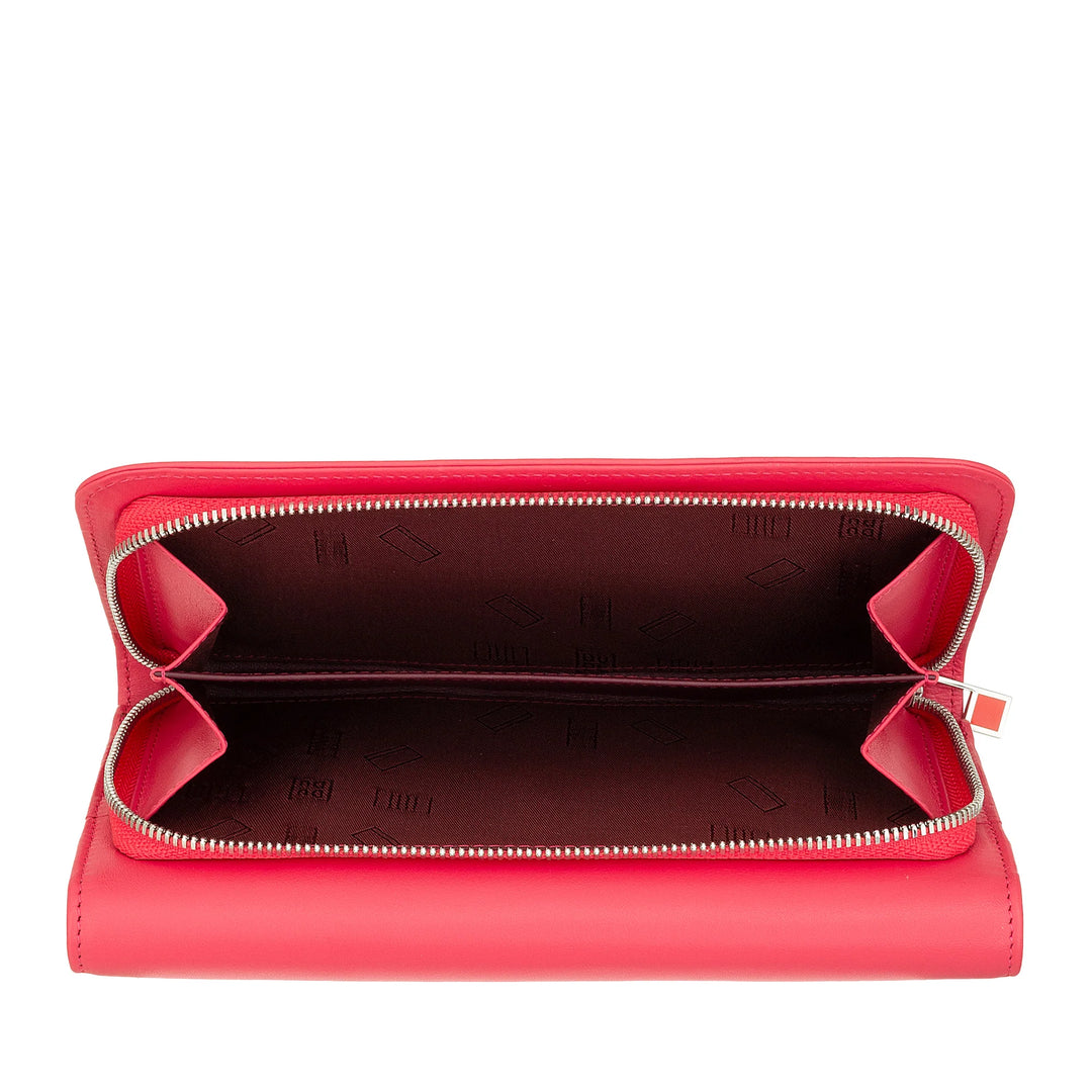DUDU Cartera Grande de Mujer en Piel Auténtica, Blindada RFID, Carteras con Monedero con Cremallera, Múltiples Compartimentos