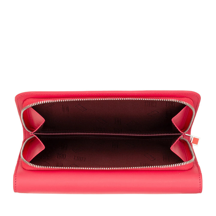 DUDU Cartera Grande de Mujer en Piel Auténtica, Blindada RFID, Carteras con Monedero con Cremallera, Múltiples Compartimentos
