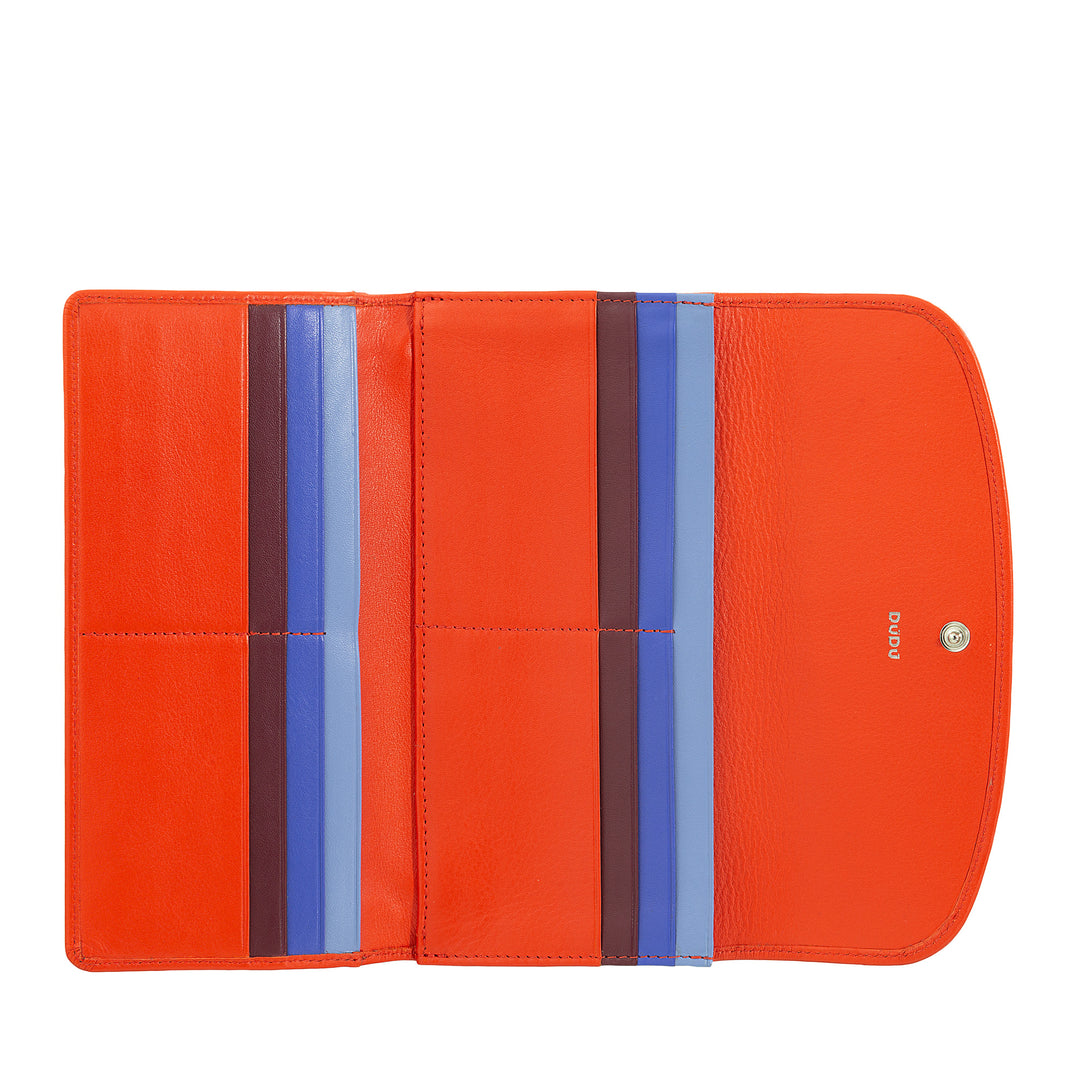 DUDU Cartera Grande para Mujer en Piel auténtica, Blindaje RFID, Carteras con Monedero con Cremallera, Multicompartimentos