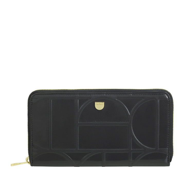 DUDU Grand portefeuille RFID pour femme en cuir véritable imprimé, portefeuilles zippés avec porte-monnaie, porte-cartes et fermeture éclair complète