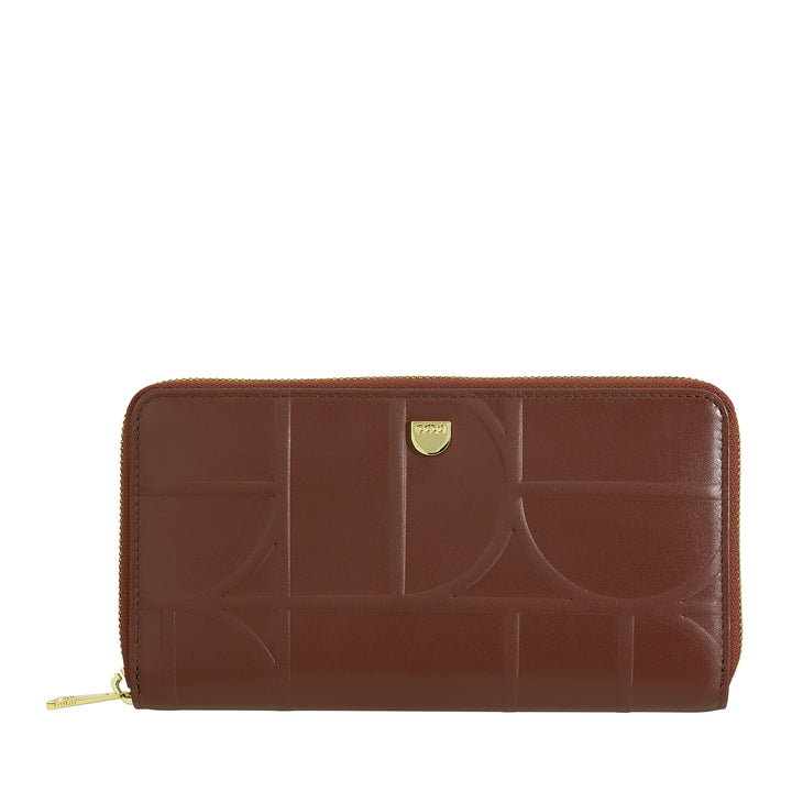 DUDU Grand portefeuille RFID pour femme en cuir véritable imprimé, portefeuilles zippés avec porte-monnaie, porte-cartes et fermeture éclair complète
