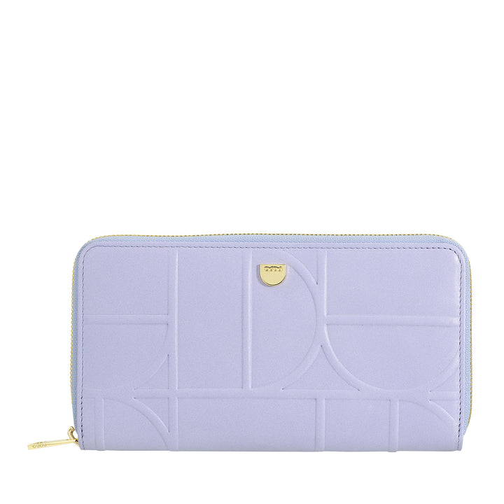 DUDU Grand portefeuille RFID pour femme en cuir véritable imprimé, portefeuilles zippés avec porte-monnaie, porte-cartes et fermeture éclair complète