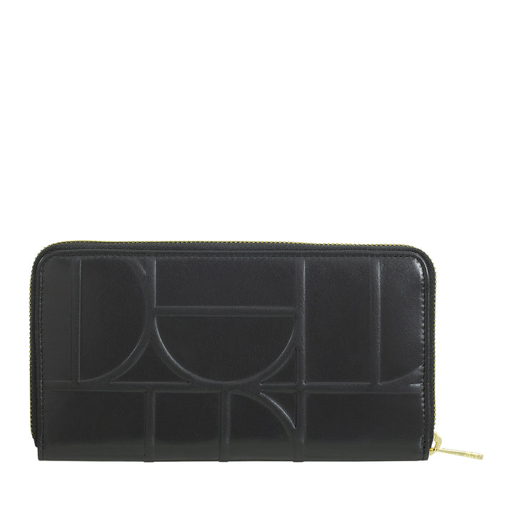 DUDU Grand portefeuille RFID pour femme en cuir véritable imprimé, portefeuilles zippés avec porte-monnaie, porte-cartes et fermeture éclair complète