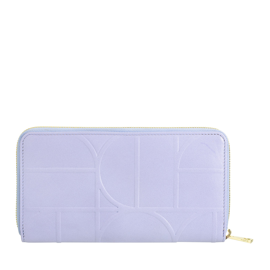 DUDU Grand portefeuille RFID pour femme en cuir véritable imprimé, portefeuilles zippés avec porte-monnaie, porte-cartes et fermeture éclair complète