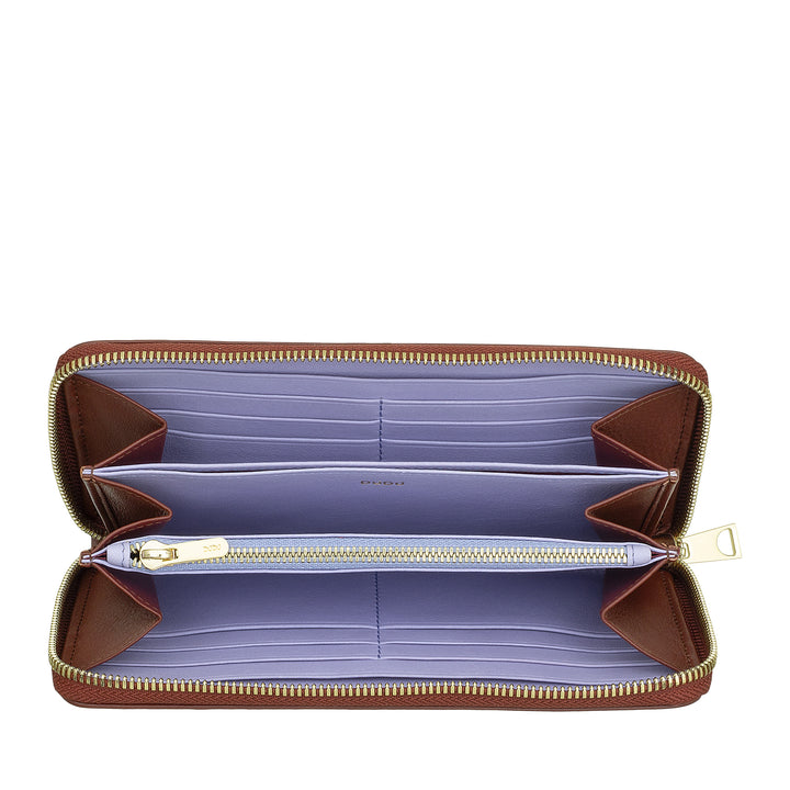 DUDU Grand portefeuille RFID pour femme en cuir véritable imprimé, portefeuilles zippés avec porte-monnaie, porte-cartes et fermeture éclair complète