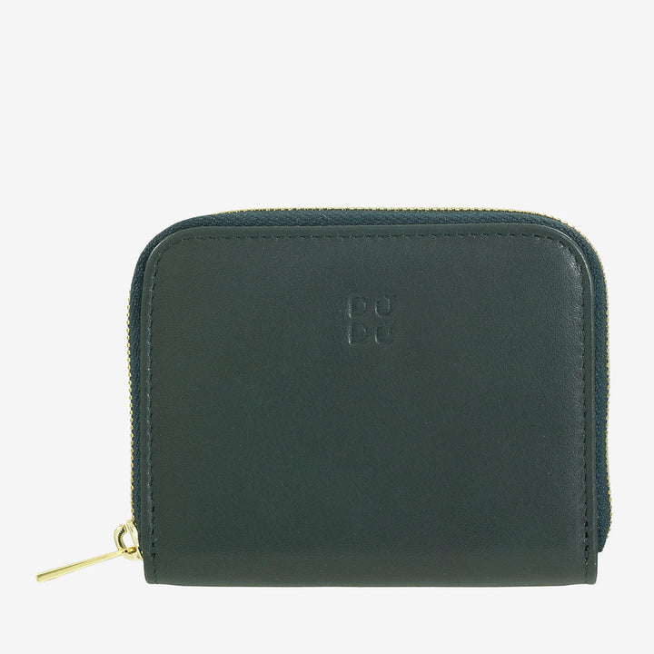 DUDU Monedero de Bolsillo Pequeño para Hombre y Mujer en Piel de Color con Cremallera, Tarjeteros, Cartera Compacta