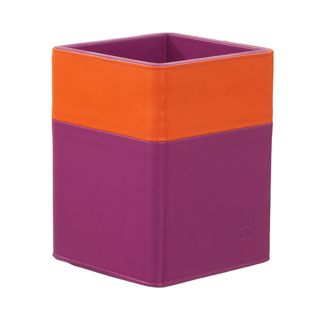 DUDU Designer Leather Desk Pen Holder, Pen Holder for Office Table, Colorful Pencil Holder