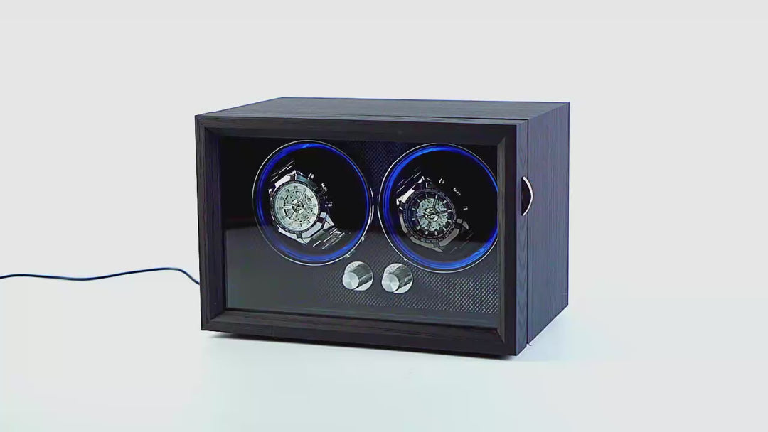 Caja Capodagli con rotor para 2 relojes XB2 negros
