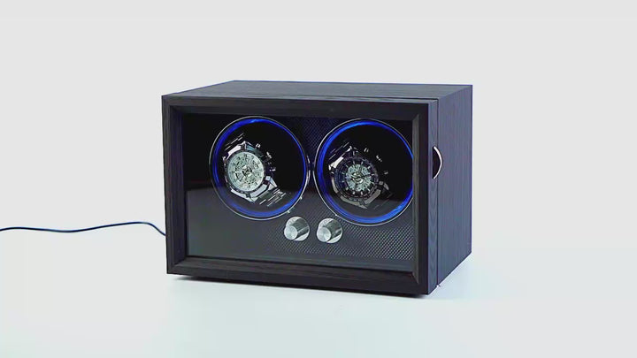 Caja Capodagli con rotor para 4 relojes XB4 negros.