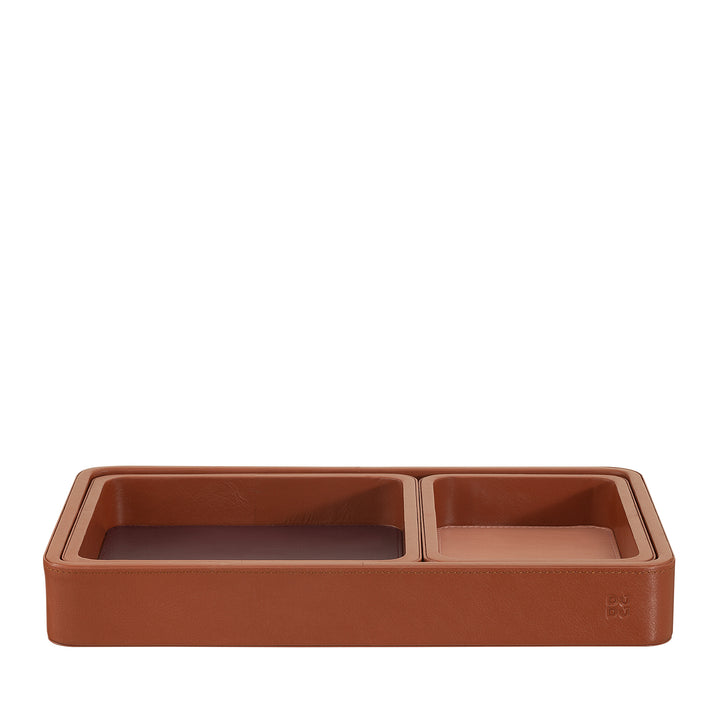 DUDU Lot de 3 plateaux de poche en cuir, plateau de rangement de table, bureau à domicile, porte-clés, pièces de monnaie, téléphone