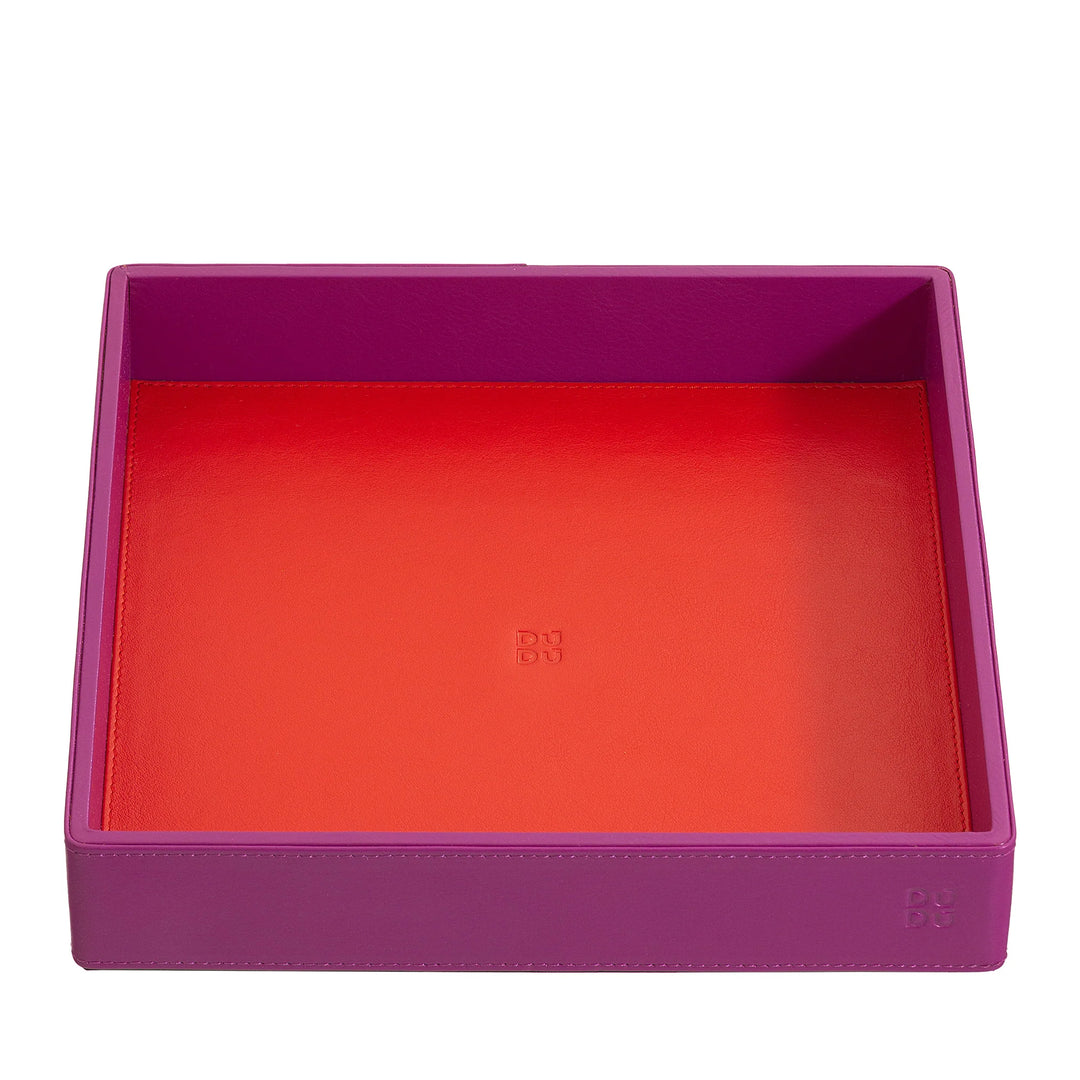DUDU Entryway Designer Colored Leather Pocket Tray with Gift Box
