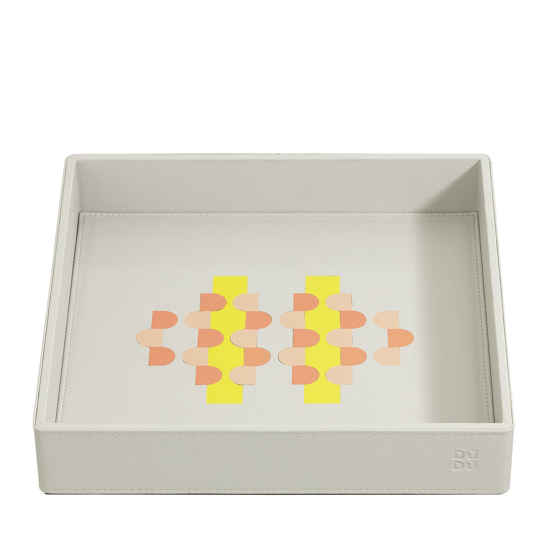 DUDU Entryway Designer Bandeja de bolsillo de cuero de colores con caja de regalo