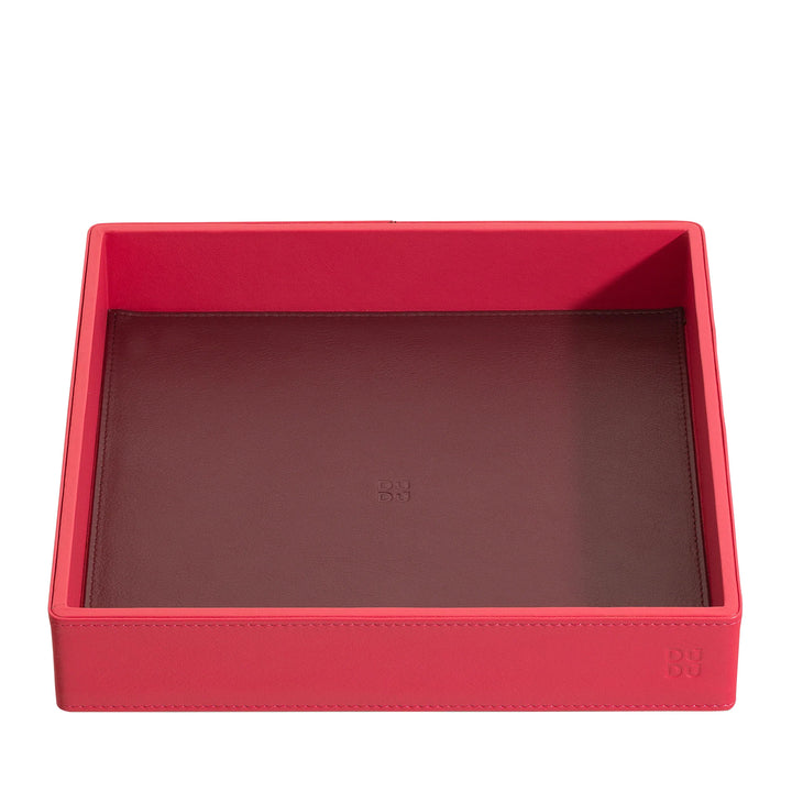 DUDU Bandeja Destasques de Cuero Colorido de Diseño para Entrada Portaobjetos con Caja de Regalo
