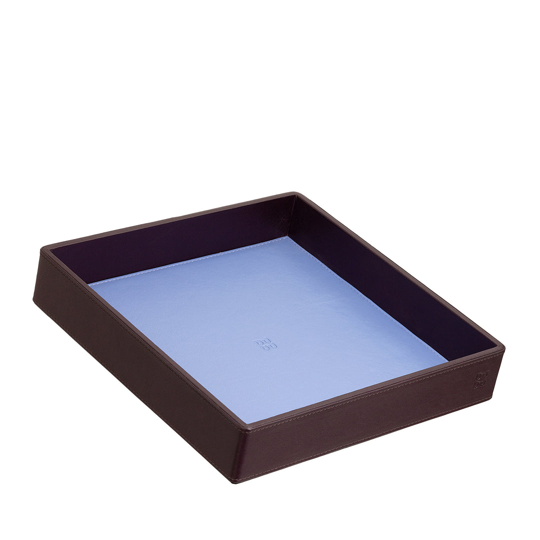 Plateau de poche en cuir coloré DUDU Entryway Designer avec boîte-cadeau