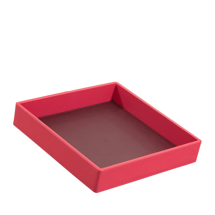 DUDU Bandeja Destasques de Cuero Colorido de Diseño para Entrada Portaobjetos con Caja de Regalo