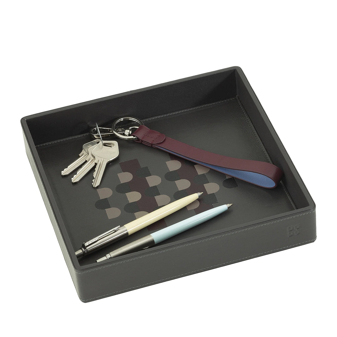 DUDU Entryway Designer Colored Leather Pocket Tray with Gift Box
