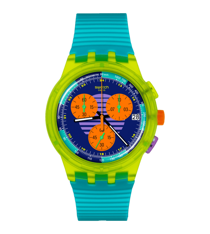 Swatch orologio NEON WAVE Originals Chrono 42mm SUSJ404 - Capodagli 1937