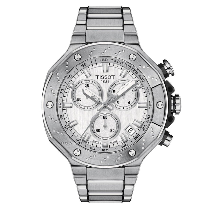 Tissot orologio T-Race Chronograph 45mm argento acciaio T141.417.11.031.00 - Capodagli 1937