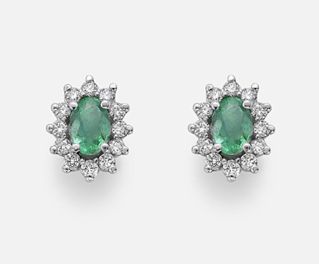 Nihama or 9k smeraldo n. ovale 6x4 ct.0,84 diam. ct.0,46 NO5030R4SMN084