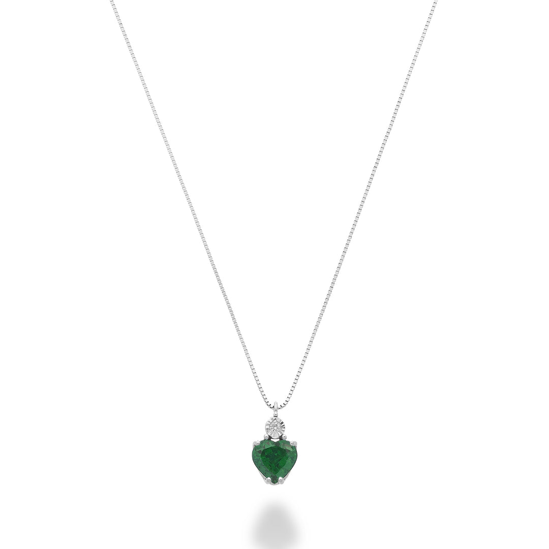 Mikiko cl 18k smeraldo n. cuore 5x5 con diamantino MD5195O4SMN031