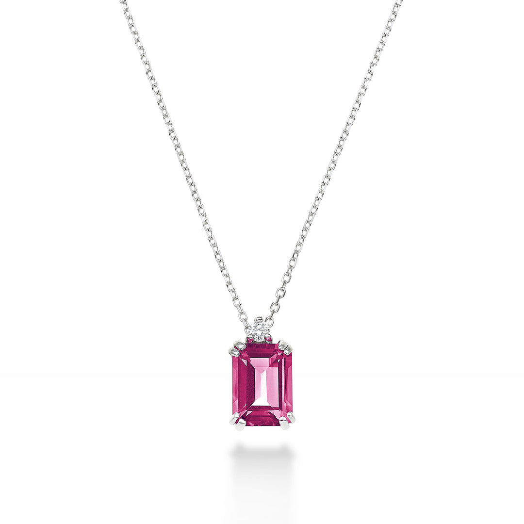 Nihama cl 18k topaze rose octogonale 7x5 ct.1,10 diam. ct.0,025 NPCL090DITPPK2O4
