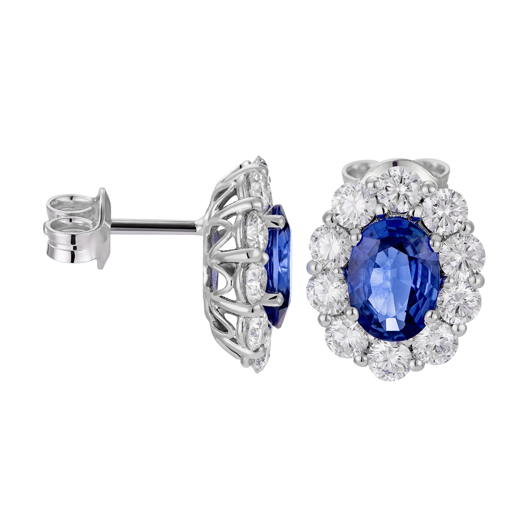 Pendientes Golay 8x6 ovalados con zafiro y diamantes OCL044DIZB-20255110083