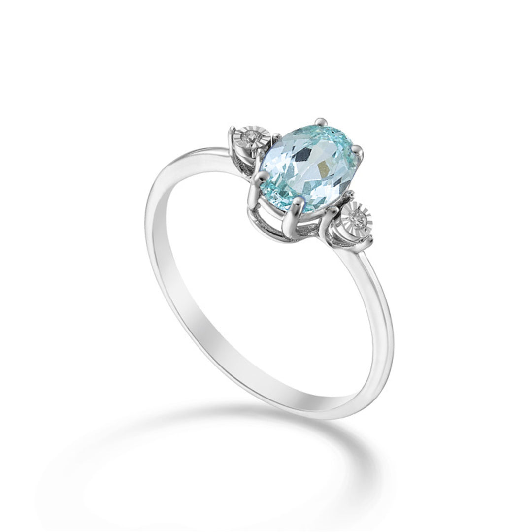 Nihama una turmalina paraiba ovalada de 18k 7x5 y diamantes laterales NA5213O4PAR