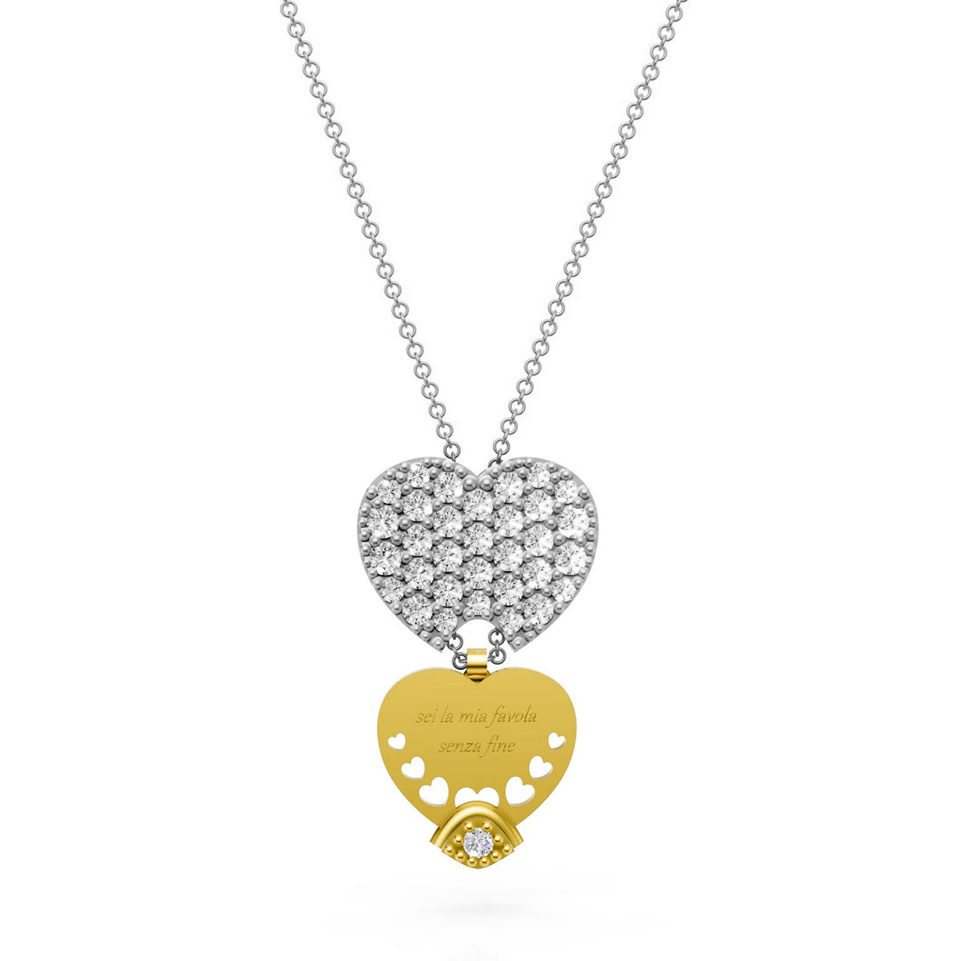 Golay collana pendente cuore piccolo pave&