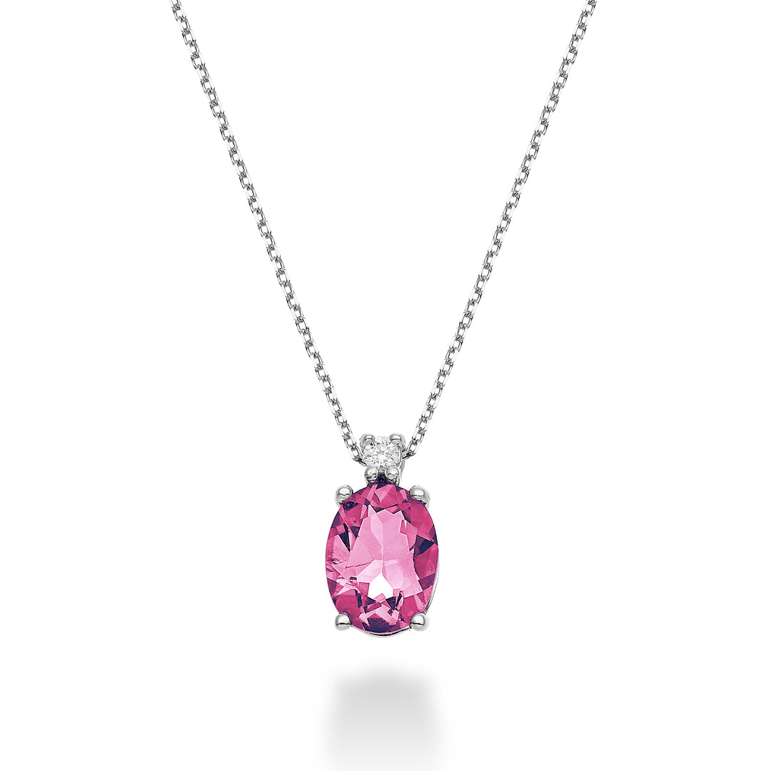 Mikiko cl 18k oval pink topaz 8x6 ct.1,40 diam. ct.0,025 MD5036O4TPPK