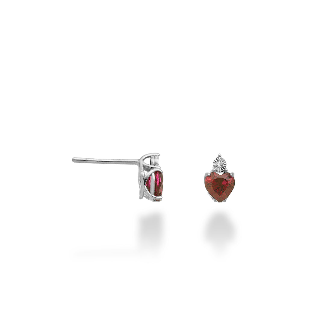 Nihama or 18k rubino cuore 5x5 con diamantino NO5178O4RBR