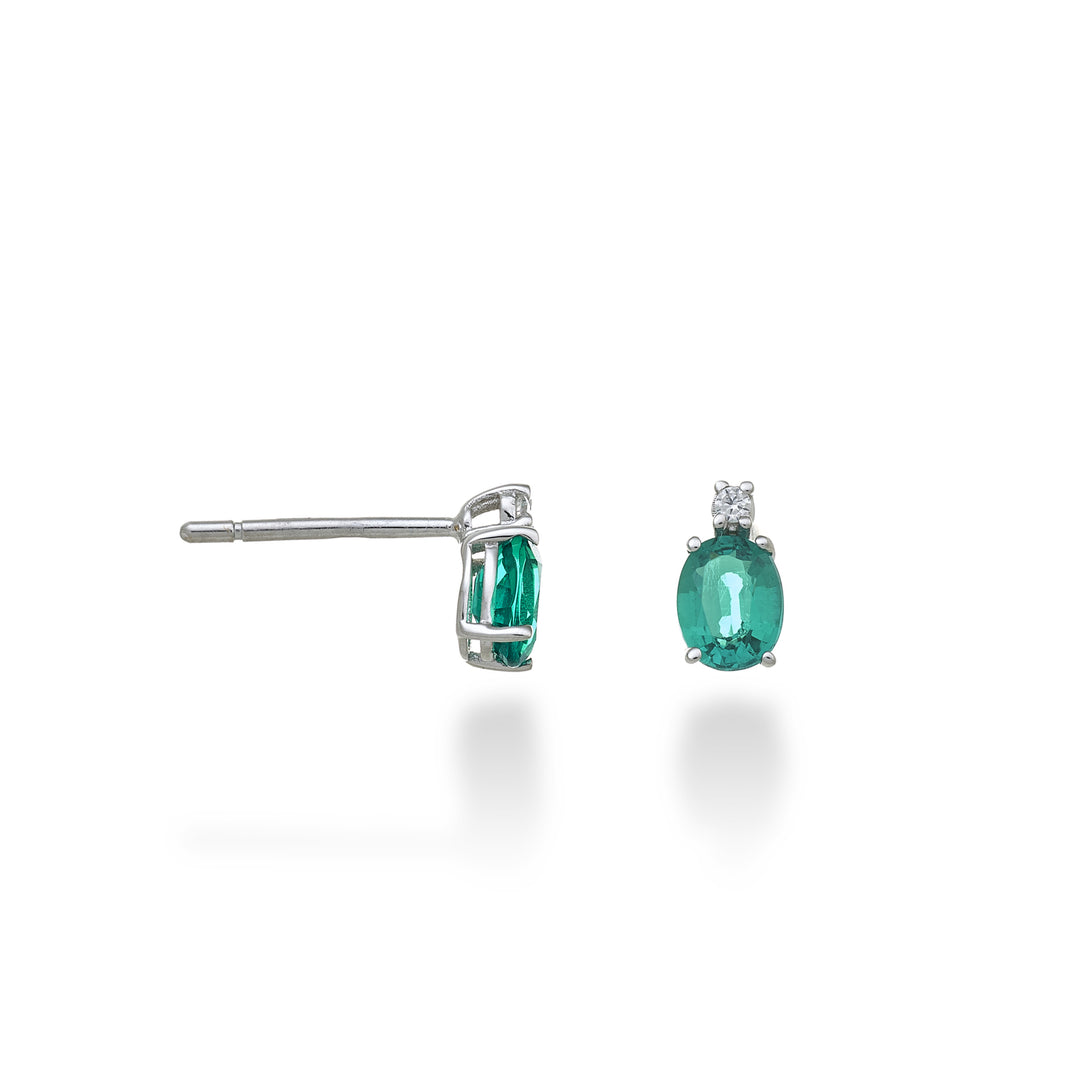 Nihama or 9k smeraldo n. ovale 5x4 ct.0,60 diam. ct.0,02 NO5163R4SMN