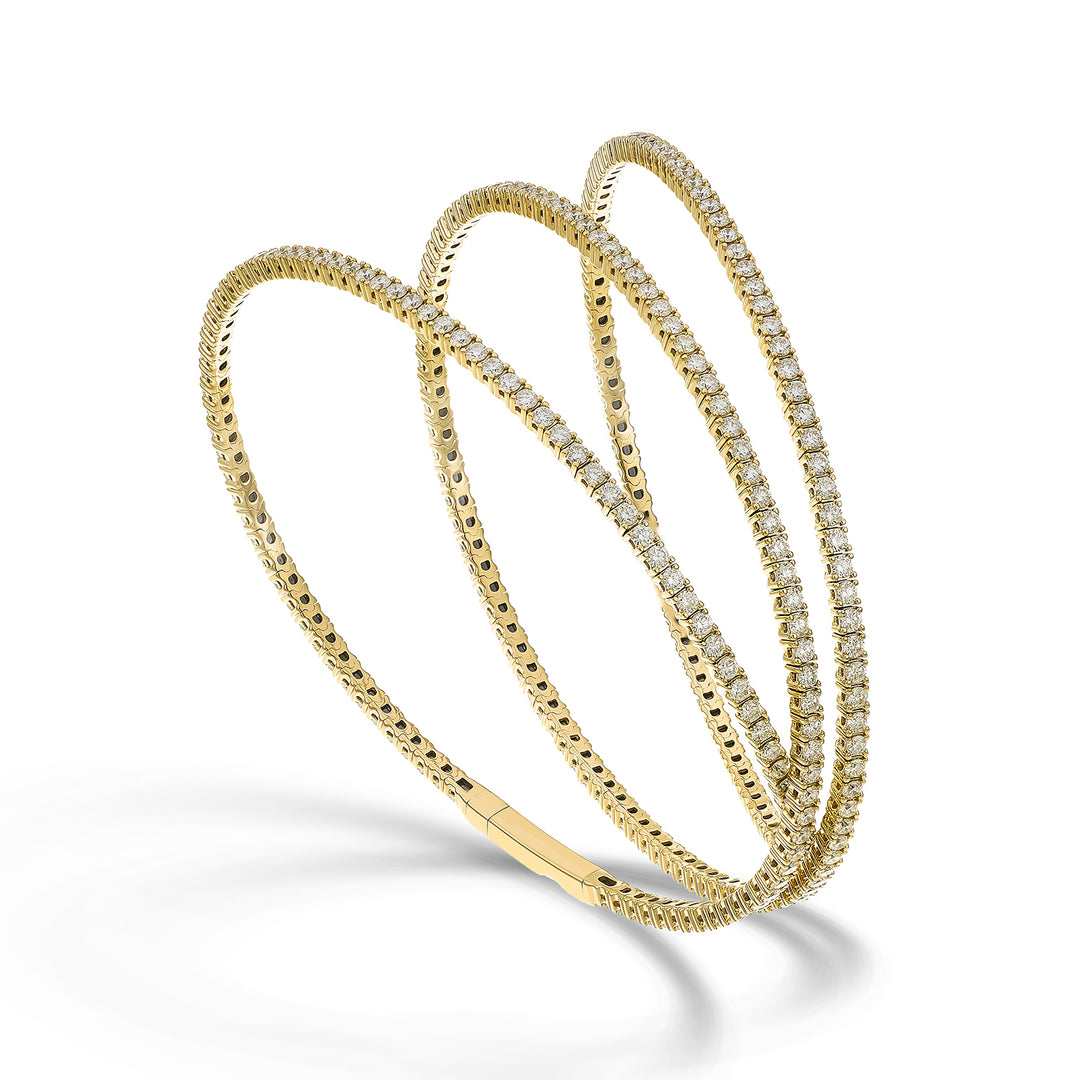 Golay br 18k tennis flex 3 turns diam. 4.66 ct yellow gold 16.5 cm GBFLEX004DIO1