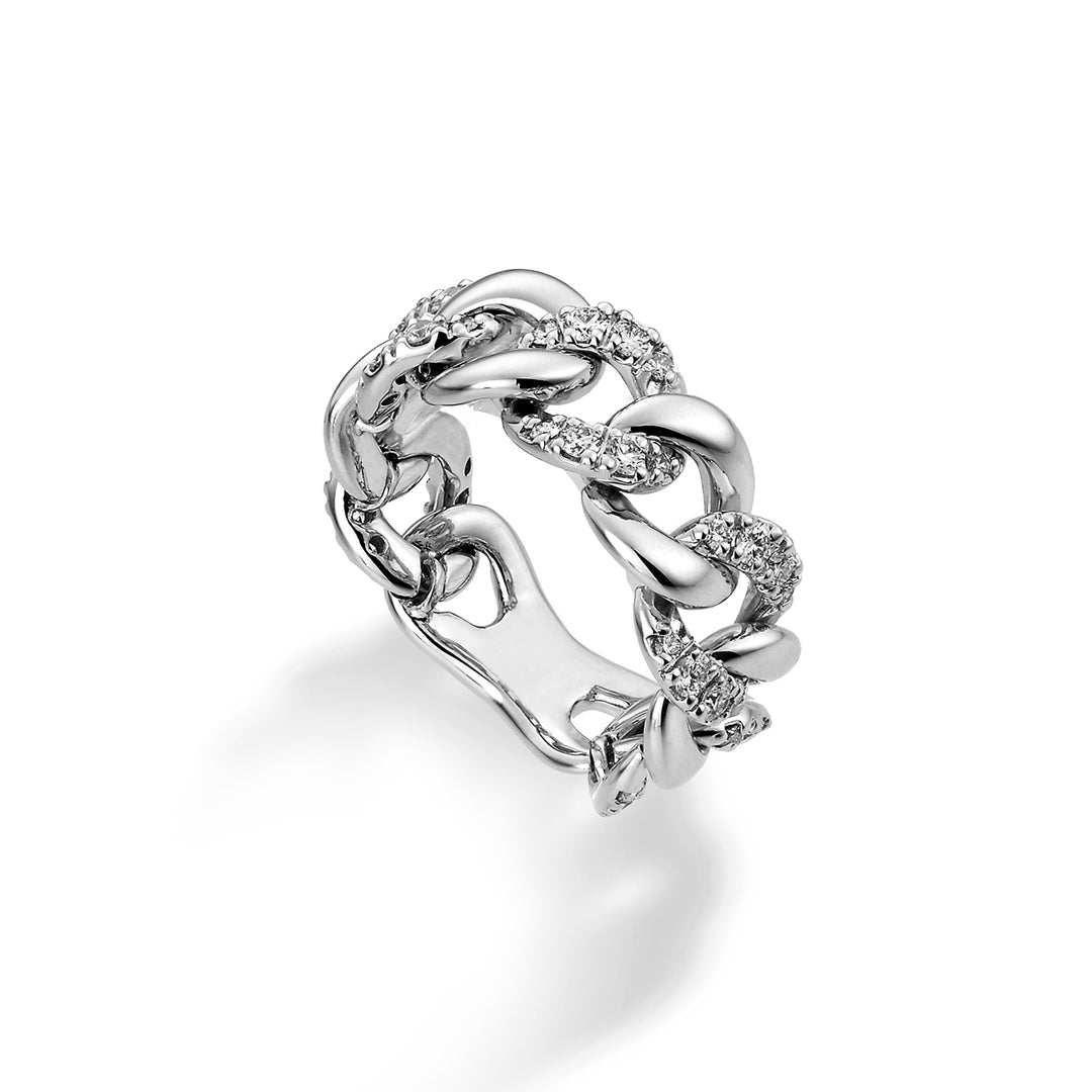 Golay small groumette ring with alternating pave ct.0.48 APV002DI1-22200110061