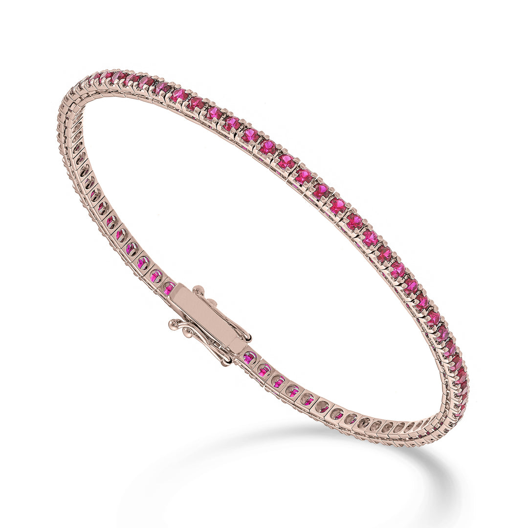 Mikiko br tenis 18k rubíes ct.2,30 cm.17,5 oro rosa - 80 ajustes MBTQ220RBRO3