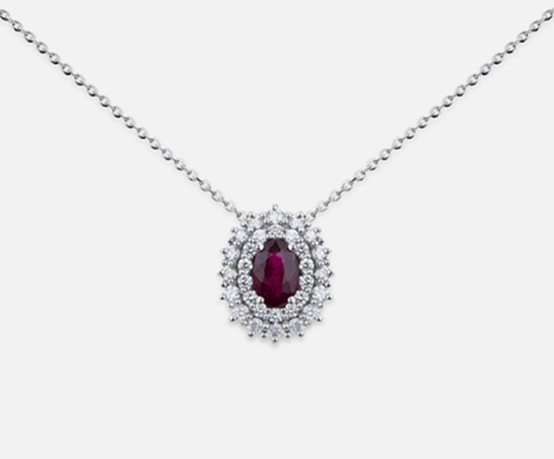 Mikiko cl 18k rubino n. ovale 6x4 ct.0,52 dia ct.0,37 MD5060O4RBN052