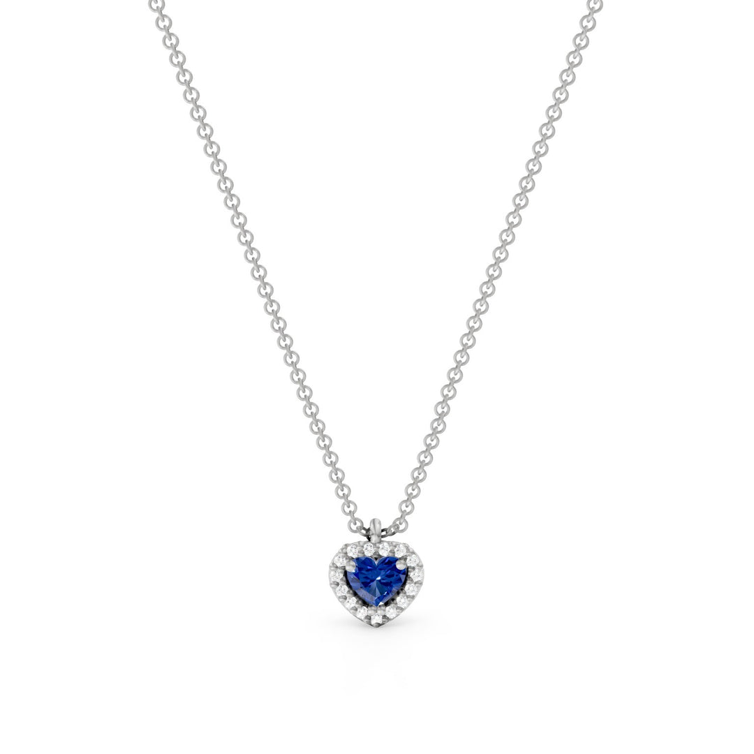 Collar Golay con corazón central de zafiro con contorno PCT003DIZB1C-24304110064