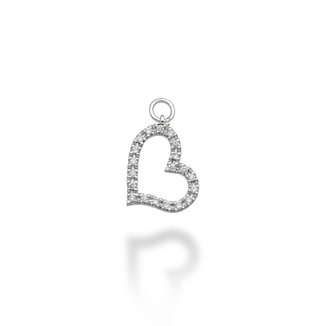 World Diamond Group charm cuore largo 18k ct.0,11 g vs oro bianco GCH212DIO4