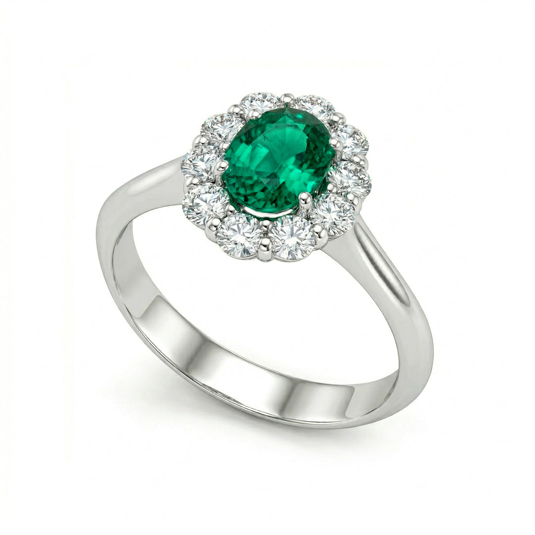 Golay anello smeraldo ovale 7x5 e diamanti ACL045DISM-26086110148