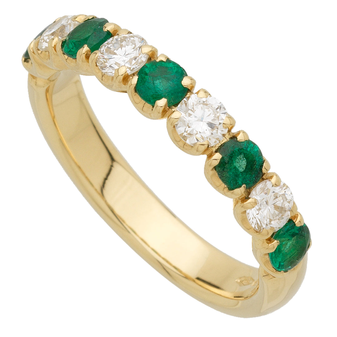 Anillo de eternidad Golay 1/2 anillo diamantes+esmeraldas 0,96 ct AFP1228DE-26169110084